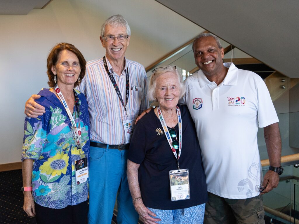 Yalari supporters Paul and Judy Williams with Founding Directors Llew Mullins and Waverley Stanley AM