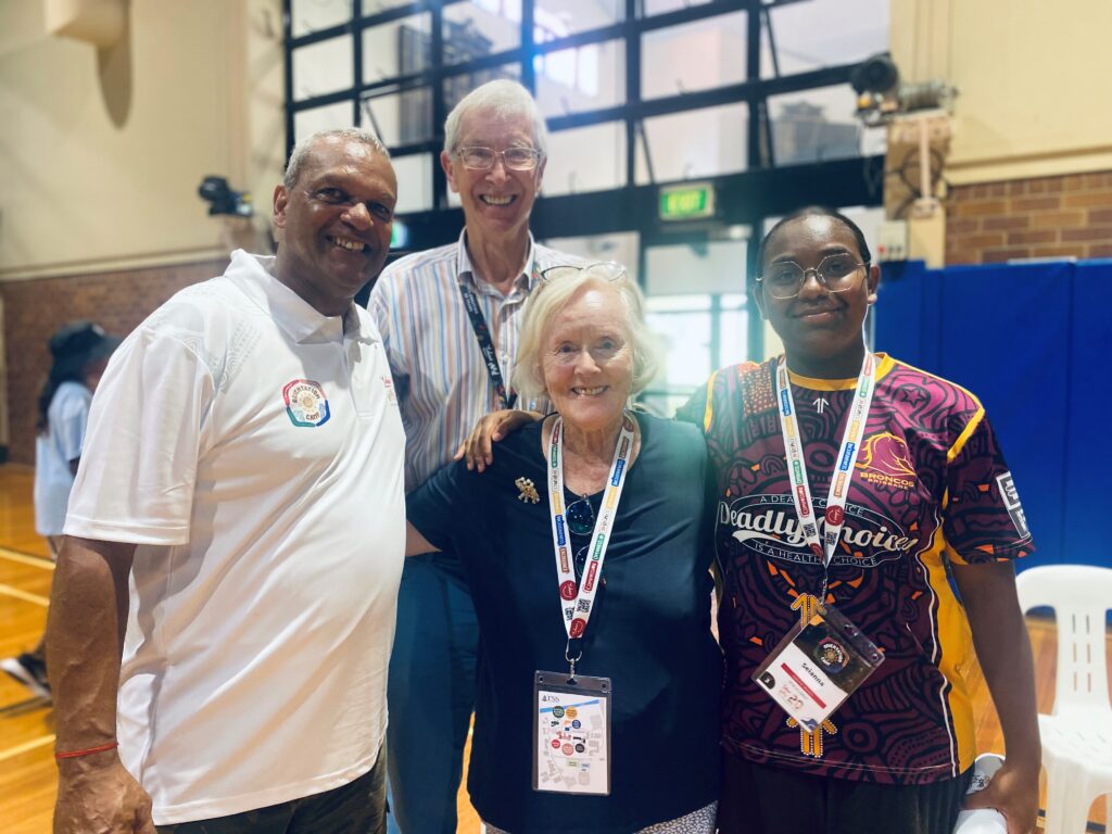Yalari Ready student Seianna with supporters Paul and Judy Williams and Founding Director Waverley Stanley AM