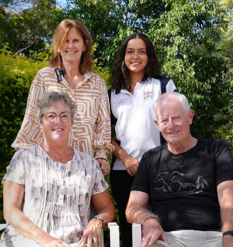 Noel and Judy are pictured with Managing Director Llew Mullins and Yalari alumna Erika
