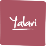 Talavi logo white handwritten word on a maroon rounded square background with a brushstroke underline   yalari