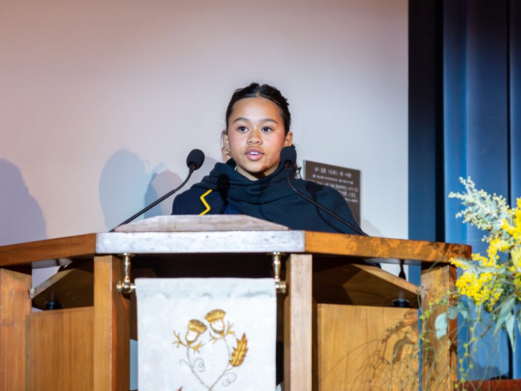 Samirah speaking at National Reconciliation Week assembly